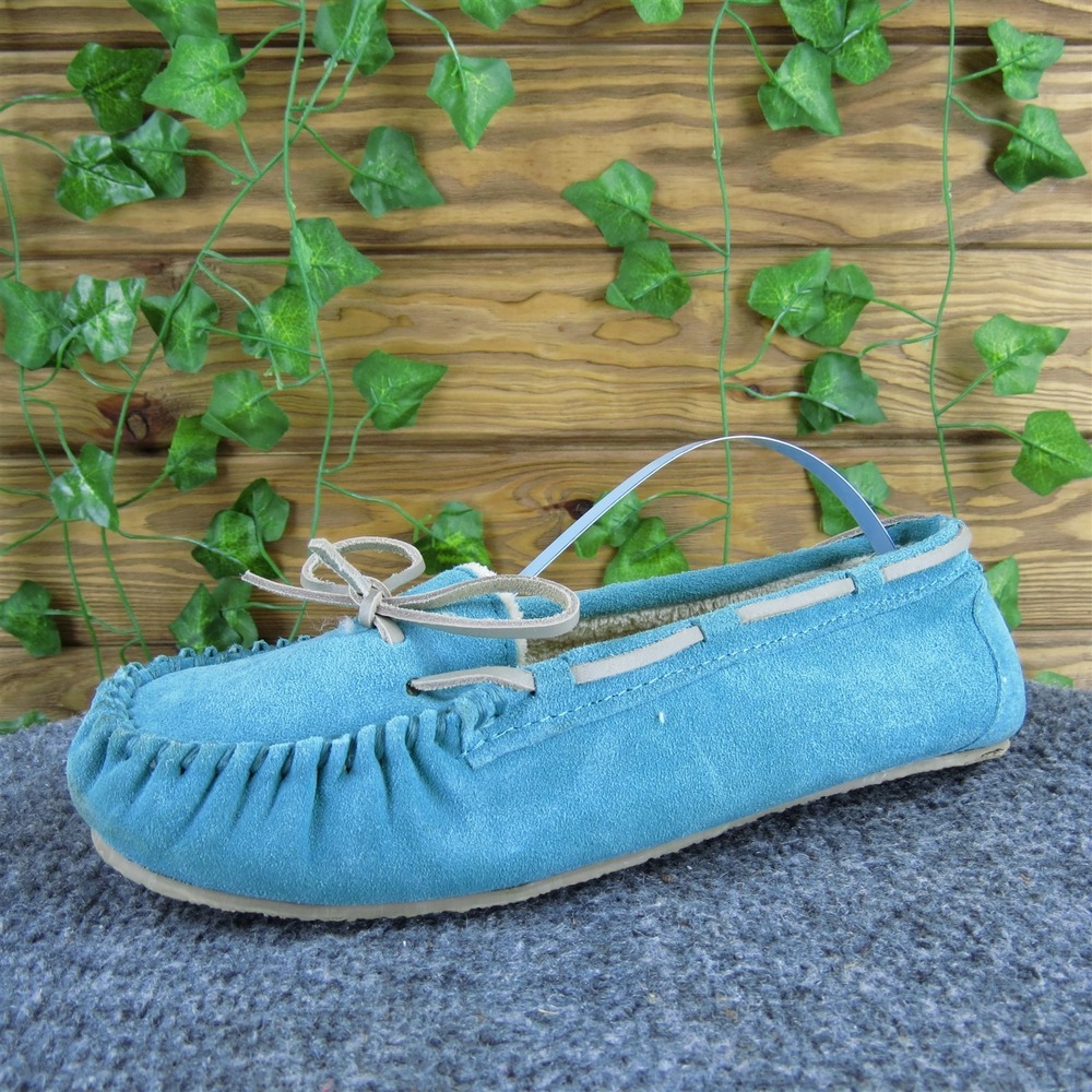 Minnetonka Turquoise Suede Moccasins